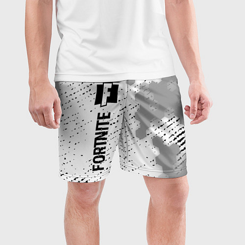 Мужские спортивные шорты Fortnite glitch на светлом фоне: по-вертикали / 3D-принт – фото 3