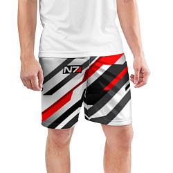 Шорты спортивные мужские Mass effect - white uniform n7, цвет: 3D-принт — фото 2