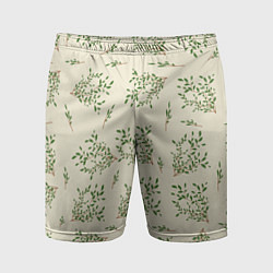 Мужские спортивные шорты Веточки с зелеными листьями