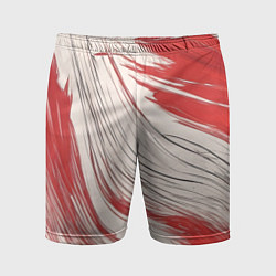 Шорты спортивные мужские Абстракция красно-белая, цвет: 3D-принт