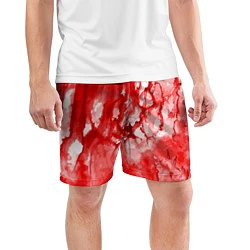 Шорты спортивные мужские Кровь на белом, цвет: 3D-принт — фото 2