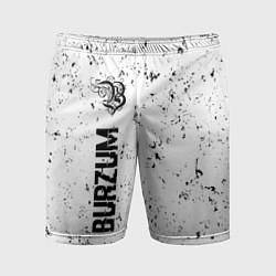 Шорты спортивные мужские Burzum glitch на светлом фоне по-вертикали, цвет: 3D-принт