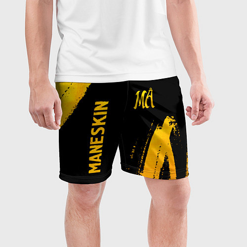 Мужские спортивные шорты Maneskin - gold gradient вертикально / 3D-принт – фото 3