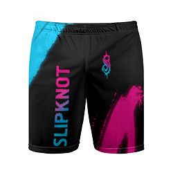 Шорты спортивные мужские Slipknot - neon gradient вертикально, цвет: 3D-принт