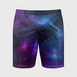Шорты спортивные мужские Бескрайний космос фиолетовый, цвет: 3D-принт