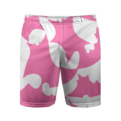 Мужские спортивные шорты Бело-розовая абстрактная композиция