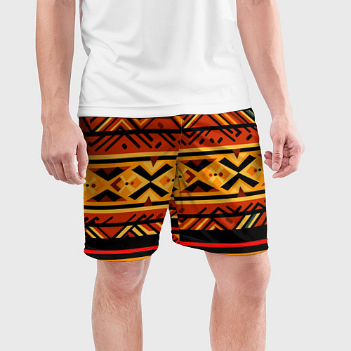 Мужские спортивные шорты Узор в этническом стиле масаев / 3D-принт – фото 3