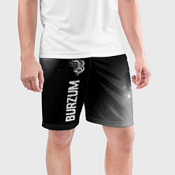 Шорты спортивные мужские Burzum glitch на темном фоне по-вертикали, цвет: 3D-принт — фото 2