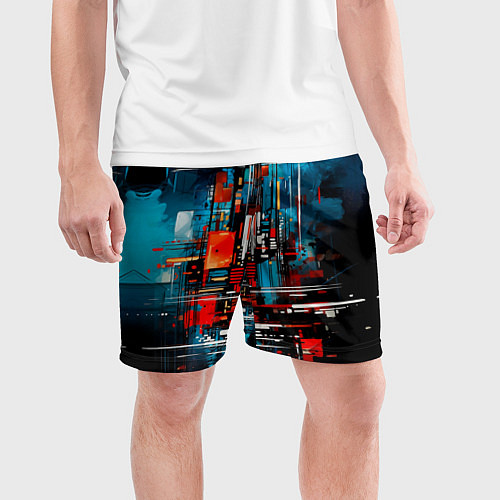 Мужские спортивные шорты Городская абстракция / 3D-принт – фото 3