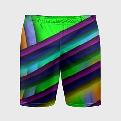 Шорты спортивные мужские Наклонные полосы, цвет: 3D-принт
