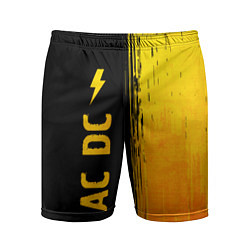 Шорты спортивные мужские AC DC - gold gradient по-вертикали, цвет: 3D-принт