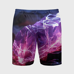 Мужские спортивные шорты Стеклянный камень с фиолетовой подсветкой