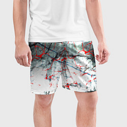Шорты спортивные мужские Узоры на мраморе, цвет: 3D-принт — фото 2