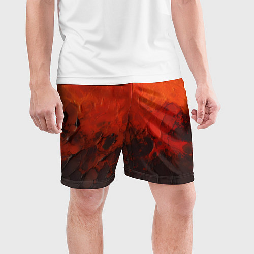 Мужские спортивные шорты Лава и сажа / 3D-принт – фото 3