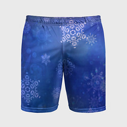 Мужские спортивные шорты Декоративные снежинки на фиолетовом