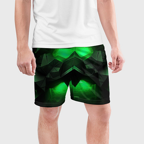 Мужские спортивные шорты Абстрактное царство зелени / 3D-принт – фото 3