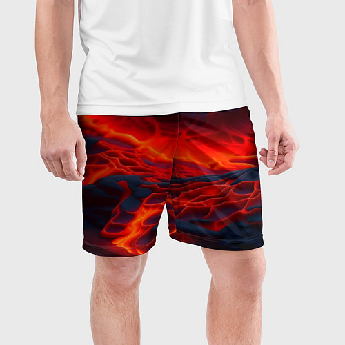 Мужские спортивные шорты Текущая магма / 3D-принт – фото 3