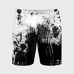 Мужские спортивные шорты Черно-белая абстракция гранж
