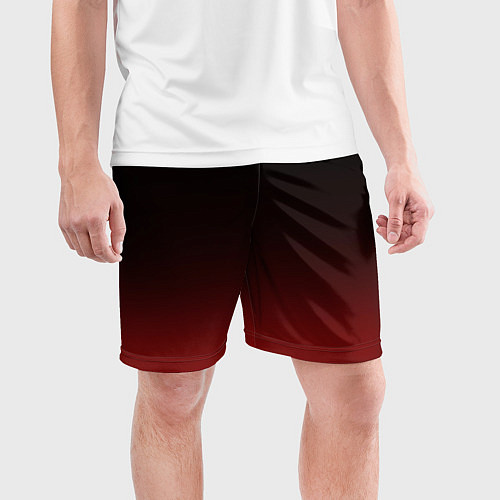 Мужские спортивные шорты Градиент от тёмного до тёмно красного / 3D-принт – фото 3