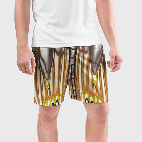 Мужские спортивные шорты Абстрактный рисунок по мотивам крыла бабочки / 3D-принт – фото 3