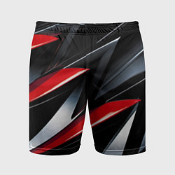 Шорты спортивные мужские Red black abstract, цвет: 3D-принт