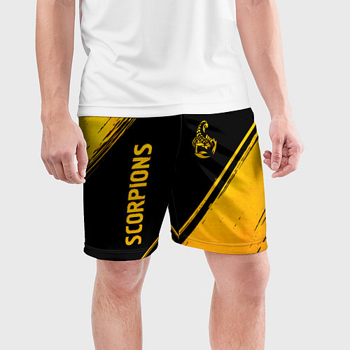 Мужские спортивные шорты Scorpions - gold gradient вертикально / 3D-принт – фото 3
