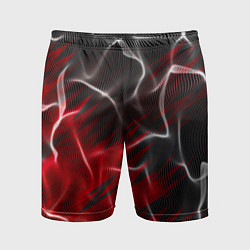 Шорты спортивные мужские Дым и красные текстуры, цвет: 3D-принт