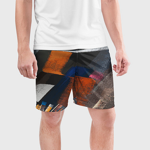 Мужские спортивные шорты Меловая симфония / 3D-принт – фото 3