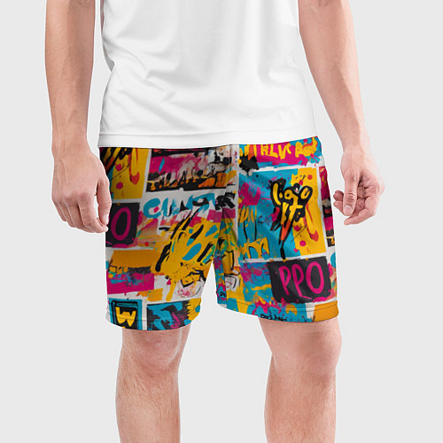 Мужские спортивные шорты В стиле поп арт / 3D-принт – фото 3