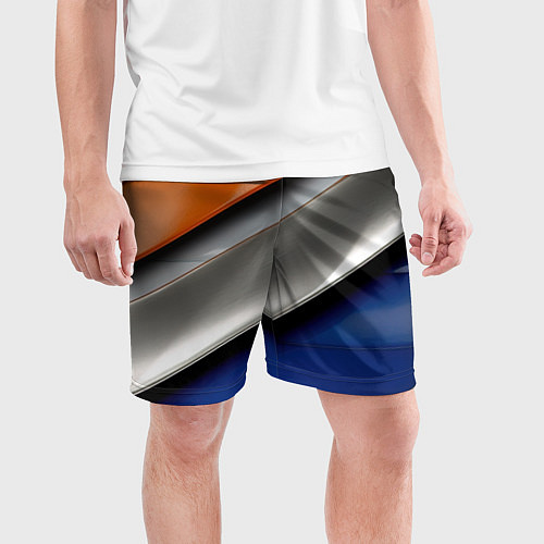 Мужские спортивные шорты Разноцветные полоски / 3D-принт – фото 3