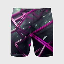 Шорты спортивные мужские Фиолетовая абстрактная конструкция, цвет: 3D-принт