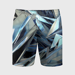 Мужские спортивные шорты Абстрактные осколки голубого цвета