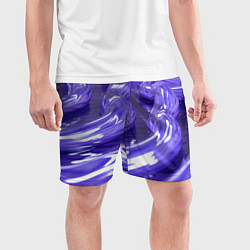 Шорты спортивные мужские Фиолетовая вязкая абстракция, цвет: 3D-принт — фото 2