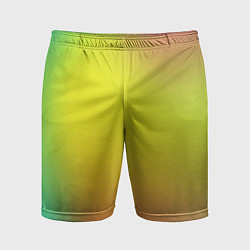 Шорты спортивные мужские Желтый и зеленый градиент, цвет: 3D-принт