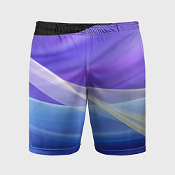 Мужские спортивные шорты Фиолетовая и голубая абстракция