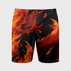 Шорты спортивные мужские Пламя в темноте, цвет: 3D-принт