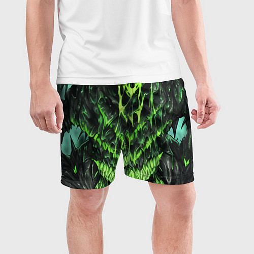 Мужские спортивные шорты Green slime / 3D-принт – фото 3