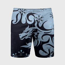Мужские спортивные шорты Дракон со снежинками