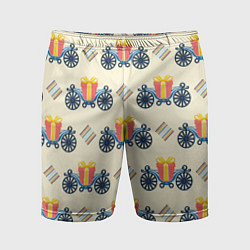 Шорты спортивные мужские Подарок на карете и ромб, цвет: 3D-принт