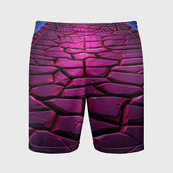 Шорты спортивные мужские Фиолетовая абстрактная плитка, цвет: 3D-принт