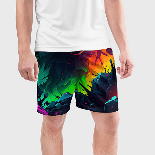 Мужские спортивные шорты Яркие пятна абстракции / 3D-принт – фото 3