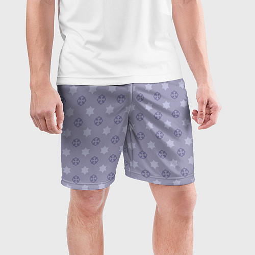 Мужские спортивные шорты Минималистичный фиолетовый орнамент / 3D-принт – фото 3