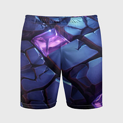 Шорты спортивные мужские Фиолетовые неоновые плиты, цвет: 3D-принт