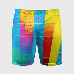Шорты спортивные мужские Цветная абстракция - поп арт, цвет: 3D-принт
