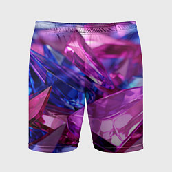 Шорты спортивные мужские Розовые и синие битые стекла, цвет: 3D-принт