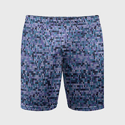 Шорты спортивные мужские Синий узор вязанного трикотажного полотна, цвет: 3D-принт