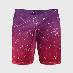 Шорты спортивные мужские Созвездия в розовом небе, цвет: 3D-принт