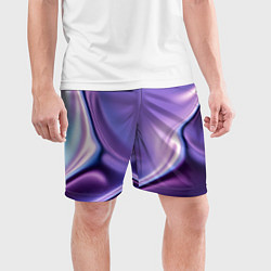 Шорты спортивные мужские Голография - изгибающийся металлический фиолетовый, цвет: 3D-принт — фото 2