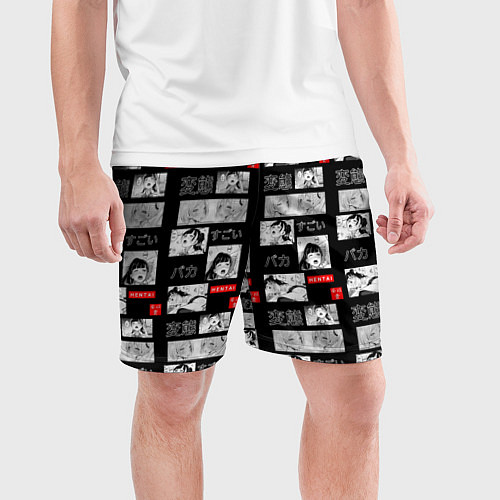 Мужские спортивные шорты Ahegao hentai / 3D-принт – фото 3