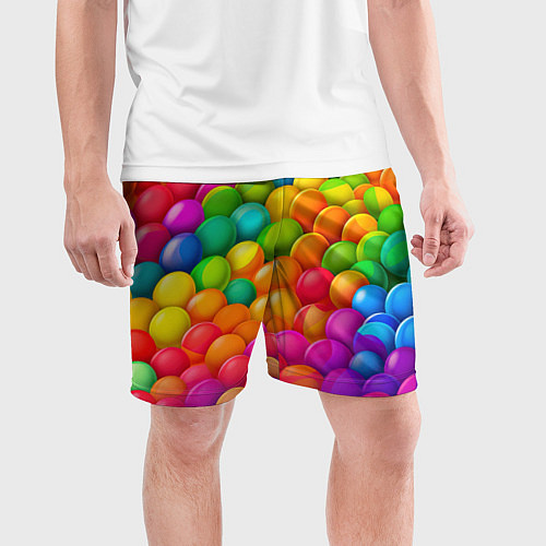 Мужские спортивные шорты Радужные пупырки / 3D-принт – фото 3